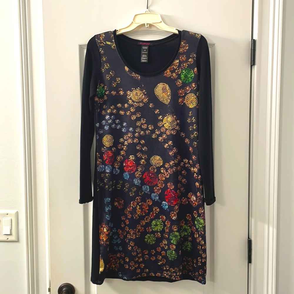 CUSTO Barcelona dress - size M - multicolor - gold